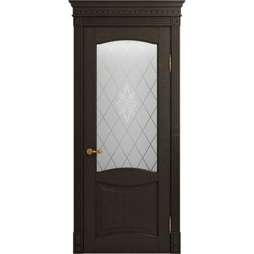 Межкомнатная дверь массив дуба Viporte Классика 2 шоколад остеклённая
