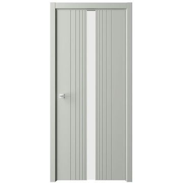 Межкомнатная дверь эмаль Albero Геометрия 8 серая остеклённая