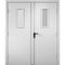 Дверь противопожарная деревянная двупольная ПВХ EI60 белая со стеклом