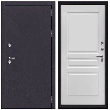 Входная уличная дверь Страж T-20 Термо букле графит ПВХ Velluto Bianco