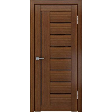 Межкомнатная дверь экошпон ЛУ-17 тёмный орех остеклённая