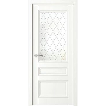 Межкомнатная дверь Византия винил белый со стеклом