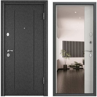 Входная дверь Delta PRO MP RGSO чёрный шёлк D-MM ПВХ бьянко