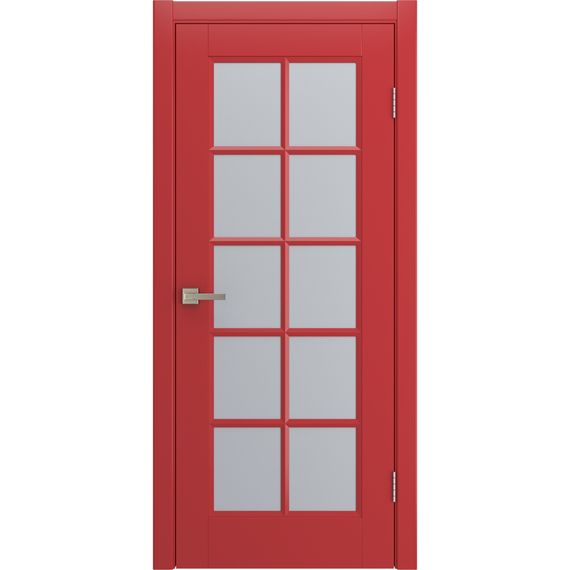 Фото двери Аморе красная эмаль RAL 3028 со стеклом