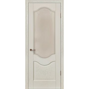 Межкомнатная дверь шпон Прованс 2 ваниль со стеклом
