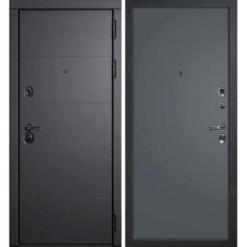 Входная дверь Э1 серый софт панель гладкая