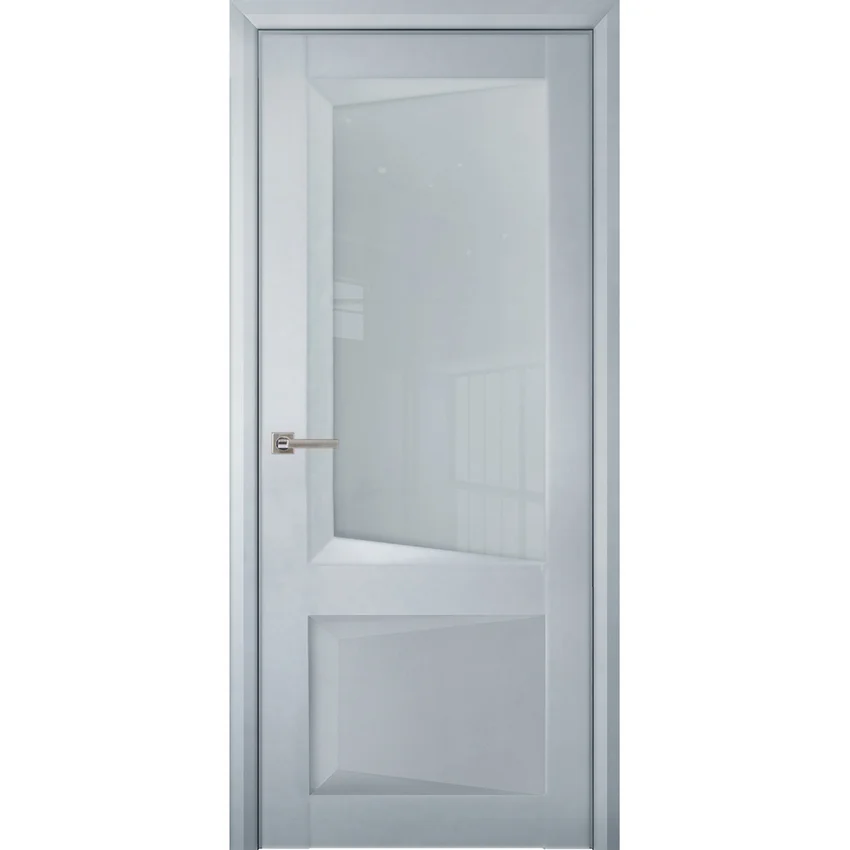 Фото межкомнатной двери экошпон Uberture Perfecto 108 barhat light grey остеклённая