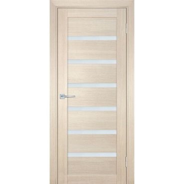 Межкомнатная дверь экошпон Мариам Техно-707 капучино стекло сатинат белый