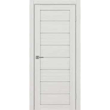 Межкомнатная дверь экошпон Турин 508.12 ясень серебристый остеклённая