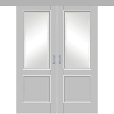 Раздвижная двустворчатая дверь Кобальт 33 манхэттен остеклённая