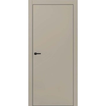 Межкомнатная дверь ПЭТ Silk мокко кромка ABS чёрная