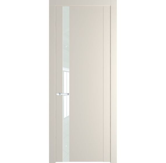 Межкомнатная дверь 1.2P кремовая магнолия остеклённая