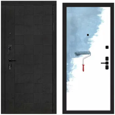 Входная дверь Quadro ПВХ бетон графит панель МДФ под покраску