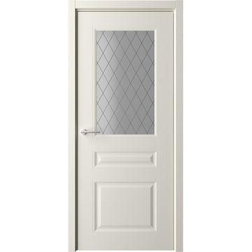 Межкомнатная дверь эмаль Albero Стиль 2 латте остеклённая