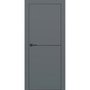 Межкомнатная дверь экошпон Profilo Porte PX-19 графит с чёрной алюминиевой кромкой с 4-х сторон