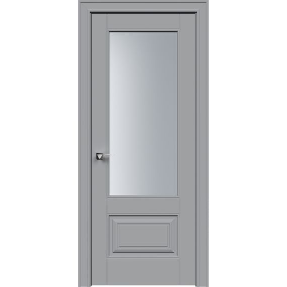 Межкомнатная дверь эмаль Дельта 2 серая со стеклом