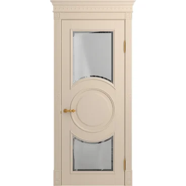 Межкомнатная дверь массив бука Viporte Лацио Амбиенте ваниль остекление 5