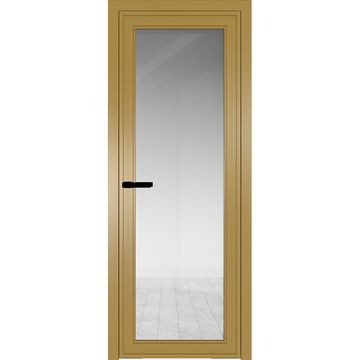 Алюминиевая межкомнатная дверь AGP 1 золото стекло прозрачное