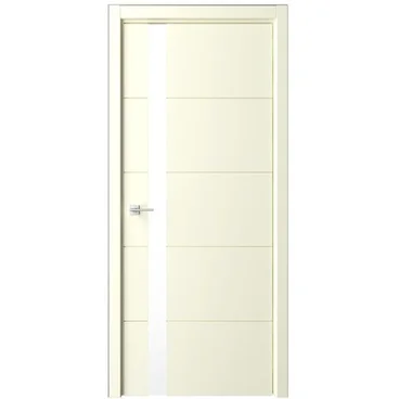 Межкомнатная дверь эмаль Геометрия 7 слоновая кость остеклённая