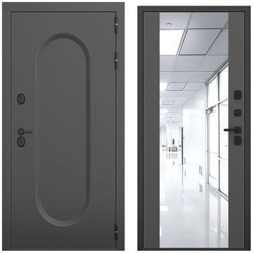 Входная дверь Мэмфис чёрный силк панель зеркало Maxi