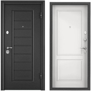 Входная стальная дверь Torex Delta 100 VDM-2 тёмно-серый букле графит D-27 КТ белый