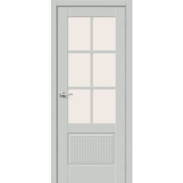 Межкомнатная дверь эмалит Прима-13.7.0.1 grey matt остеклённая