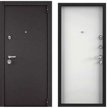Входная дверь Super Omega 100 черный муар металлик без рисунка КТ белый