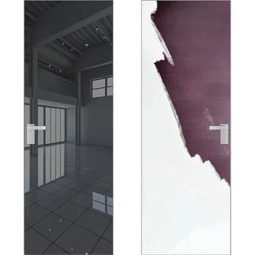 Скрытая дверь 1M внешняя сторона зеркало Grey внутри под покраску