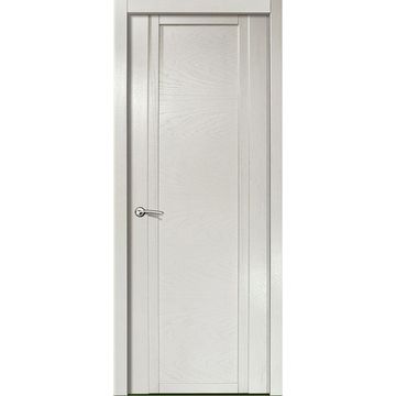 Межкомнатная дверь шпонированная Milyana QDO ясень жемчуг глухая