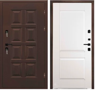 Входная уличная дверь Винтер Термо муар мокко ПВХ аляска