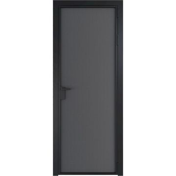 Алюминиевая межкомнатная дверь 1AP чёрная матовая RAL 9005 графит элегант