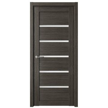 Межкомнатная дверь Вена экошпон серый кедр со стеклом