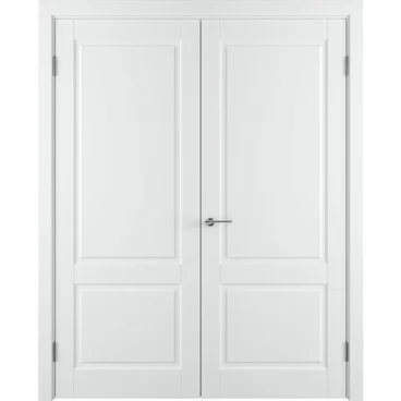 Двухстворчатая распашная дверь Патриция белая эмаль глухая
