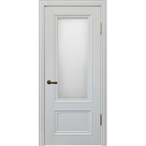 Фото межкомнатной двери экошпон Алтай 802 barhat light grey остеклённая