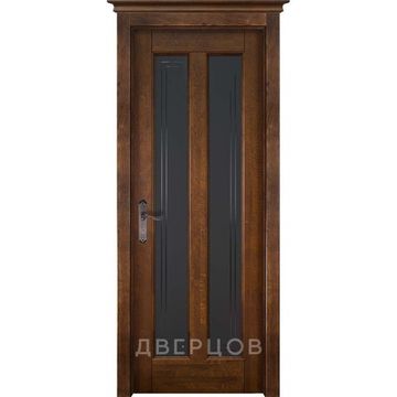 Межкомнатная дверь массив ольхи ОКА Сорренто античный орех остеклённая