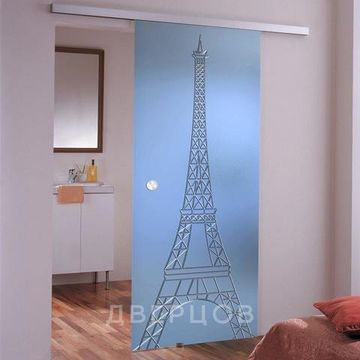 Стеклянная раздвижная дверь Башня