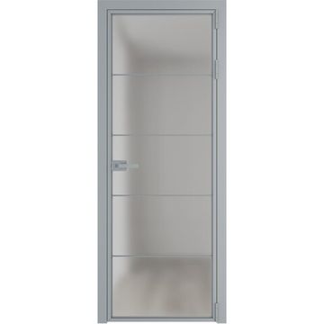 Алюминиевая межкомнатная дверь 5AХ серебро остеклённая