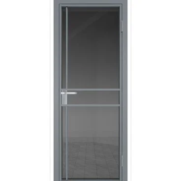 Межкомнатная алюминиевая дверь 9AG серебро остеклённая