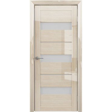 Межкомнатная дверь глянцевая Albero Прага глянец мокко стекло матовое