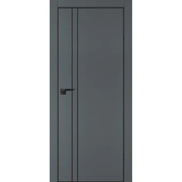 Межкомнатная дверь графит ПЭТ P-20 кромка ABS черная молдинг