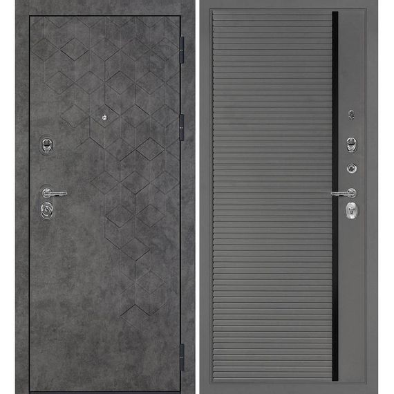 Входная дверь Тетра-126 панель фрезерованная PR-173 серая