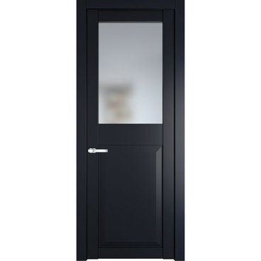 Межкомнатная дверь 1.6.2PD нэви блу остеклённая