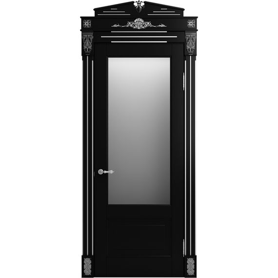 Межкомнатная дверь массив бука Viporte Бьелла нуар остеклённая