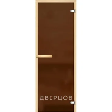 Дверь для сауны бронзовая матовая ручка магнит