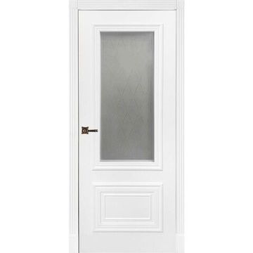 Межкомнатная дверь эмаль Престиж 12 белая остеклённая