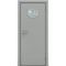 Фото межкомнатной пластиковой влагостойкой двери Poseidon гладкая серая остеклённая с иллюминатором