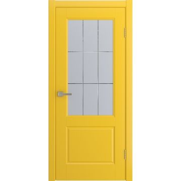 Межкомнатная дверь Патриция желтая эмаль RAL 1018 со стеклом