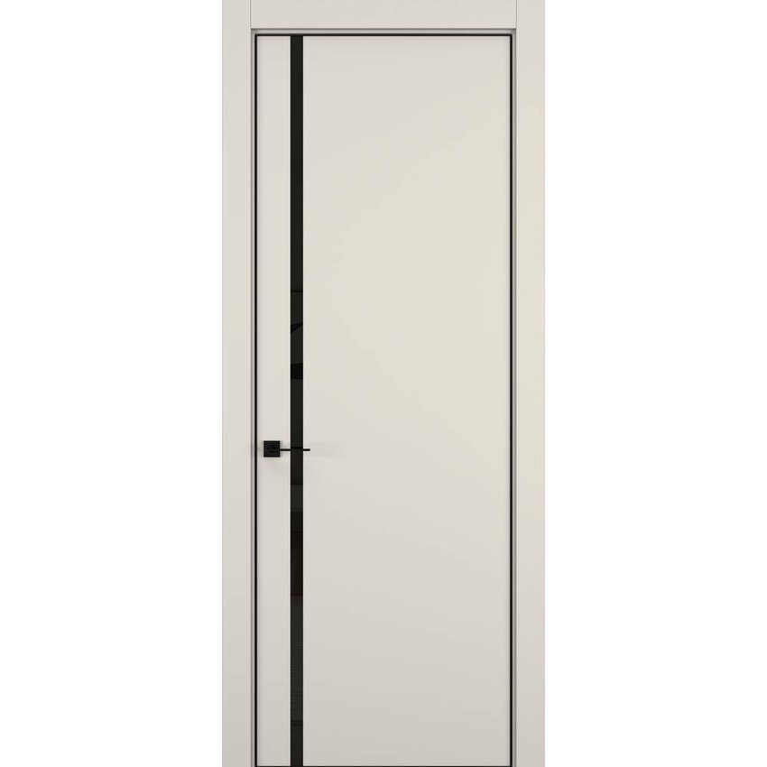 Фото межкомнатной двери керамик MN 5 жемчужный стекло чёрное