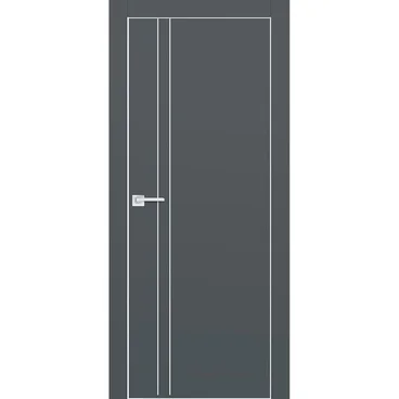 Межкомнатная дверь экошпон PX-20 графит с AL кромкой и молдингом