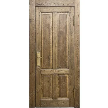 Входная дверь из массива дуба Авиано с сучками зелёное масло